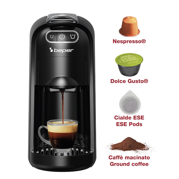 Espressor Heinner HEM-1140SS, 20 bar, 1140 W, 1.5 L, filtru dublu din inox, plita calda, Inox