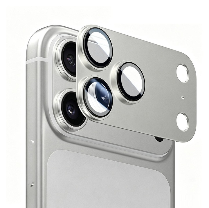 Folie Camera pentru iPhone 18 Pro Max, Protectie din Sticla, Argintiu