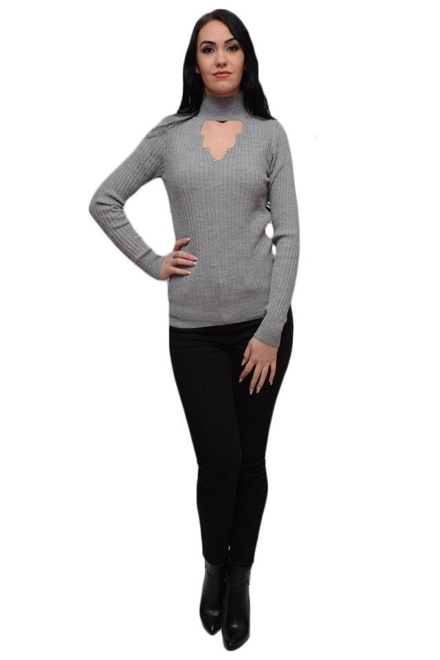 Bluza de toamna-iarna cu maneca lunga, D&J Exclusive, Gri