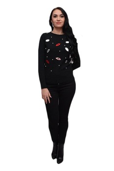 Bluza feminina cu broderie si margele, D&J Exclusive, Negru Bluza feminina cu broderie si margele, D&J Exclusive, Negru