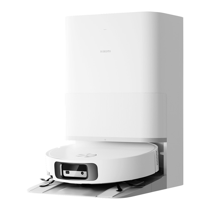 Robot de aspirare Xiaomi Robot Vacuum 6 PV32GL, 30000Pa, aspirare si spalare simultana, statie de autocuratare cu spalare la 80°C, corp ultra-subtire de 9 cm, 5200mAh, Wi-Fi, alb