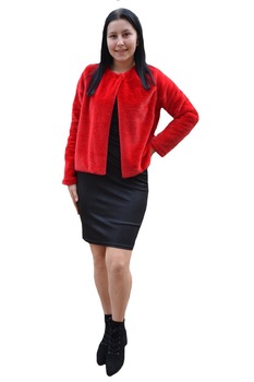 Bolero Elisa ,elegant din blanita , D&J Exclussive, Rosu Bolero Elisa ,elegant din blanita , D&J Exclussive, Rosu