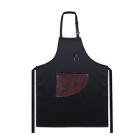 Sort barman, Lca imbracaminte, Water Resistant, Negru cu piele ecologica