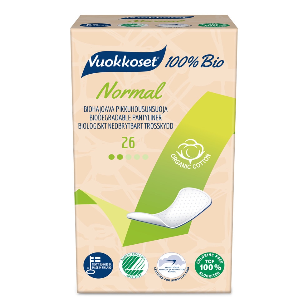 Absorbante finlandeze Vuokkoset 100% bio Normale, de zi, 26 bucati