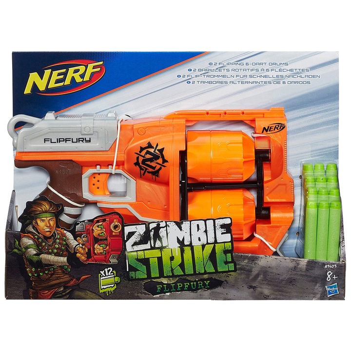 Nerf Zombiestrike Flipfury Kilövő játékfegyver