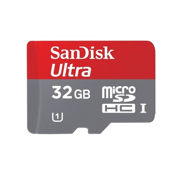 Card de memorie Ultra SanDisk, 32 GB, Micro SD HC, UHS-I, 80 MB/s Card de memorie Ultra SanDisk, 32 GB, Micro SD HC, UHS-I, 80 MB/s