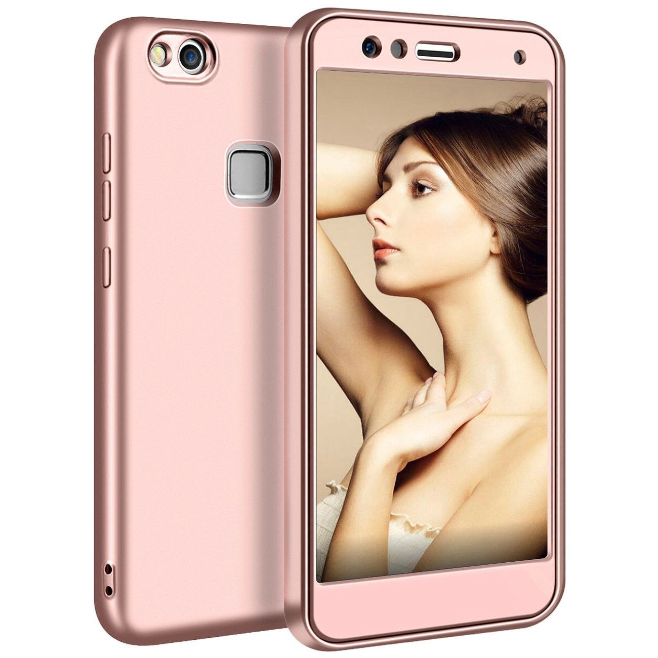 Husa Huawei P10 Plus Flippy Full Silicone 360 Auriu + Folie de protectie