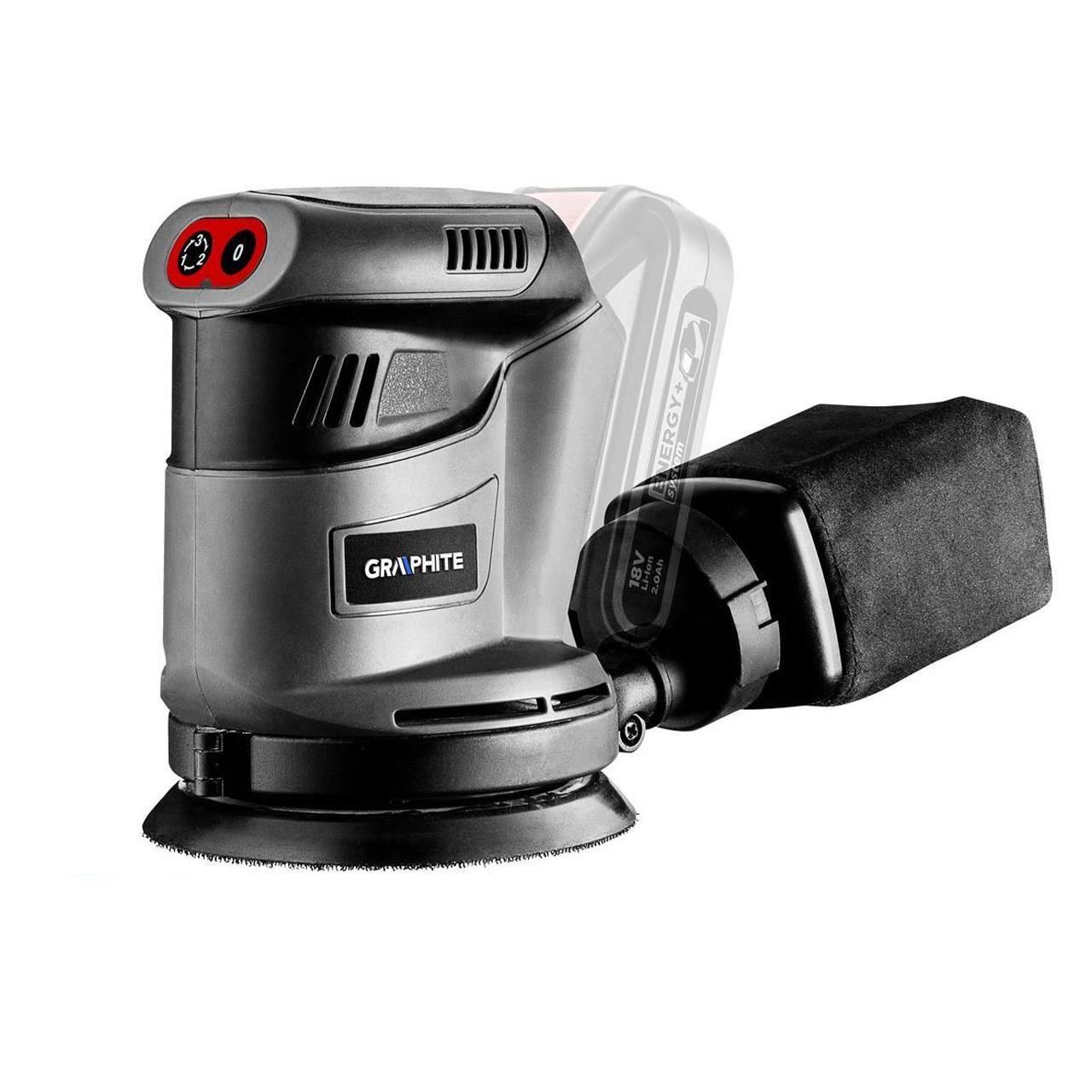 Slefuitor electric rotativ excentric, 18 V, Li-ion pe acumulator (acumulator neinclus), 125 mm, Graphite Energy