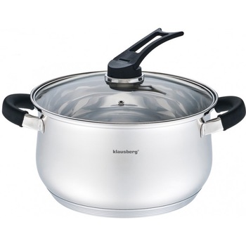 Oala inox Klausberg, diametru 24 cm, capacitate 5.8 litri, capac, inductie Oala inox Klausberg, diametru 24 cm, capacitate 5.8 litri, capac, inductie