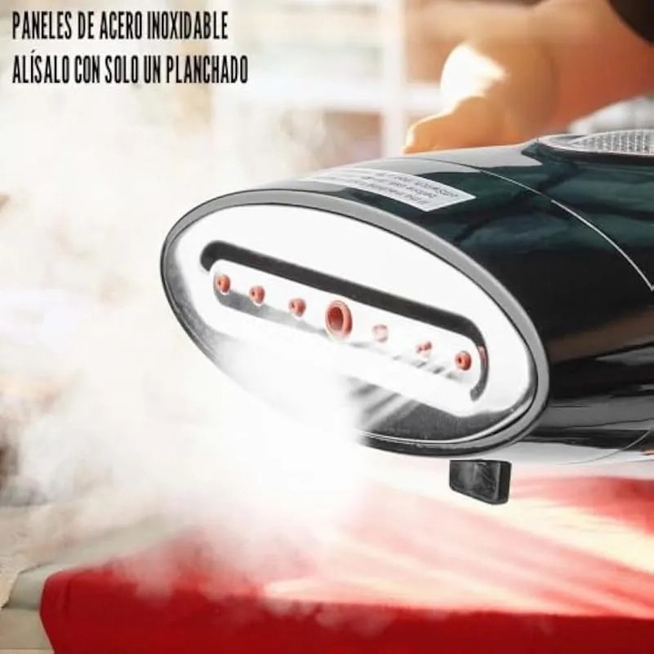 Fier de calcat cu aburi K0588-CJ-260909-1380, 1500W, rezervor detasabil 295 ml, incalzire in 30s, pliabil, vertical/orizontal, cablu 1.8 m, negru/verde
