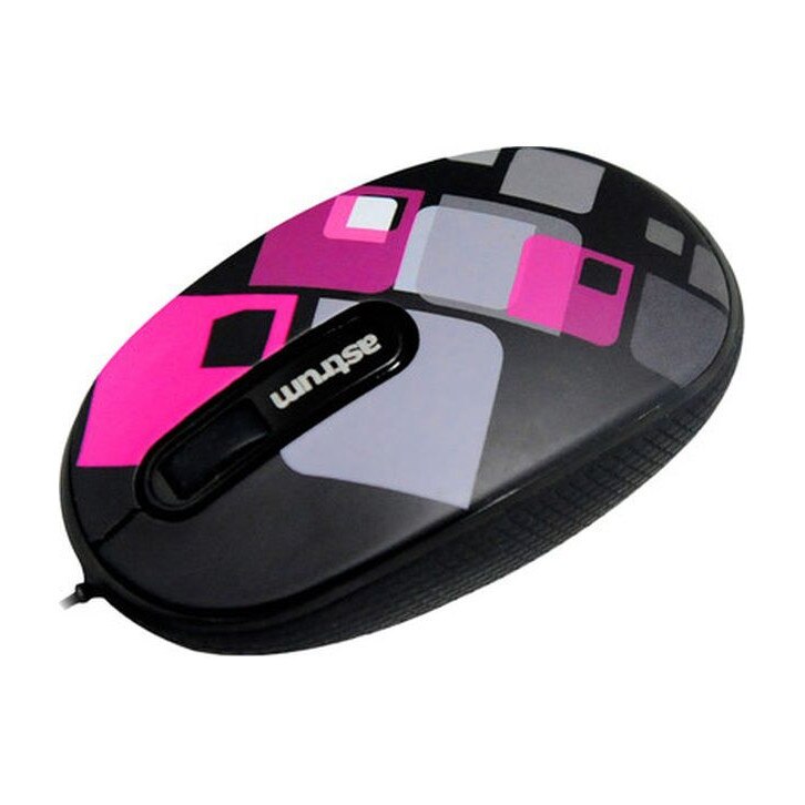 Mouse Optic Astrum AeroTiny USB 2.0 Retractabil Negru/Roz