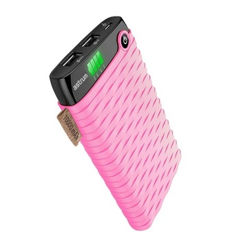 Acumulator extern Power Bank LED cu Afisaj 10000mAh Astrum PB100M2A Roz Acumulator extern Power Bank LED cu Afisaj 10000mAh Astrum PB100M2A Roz