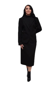 Costum cu fusta medie si sacou , D&J Exclusive, Negru Costum cu fusta medie si sacou , D&J Exclusive, Negru