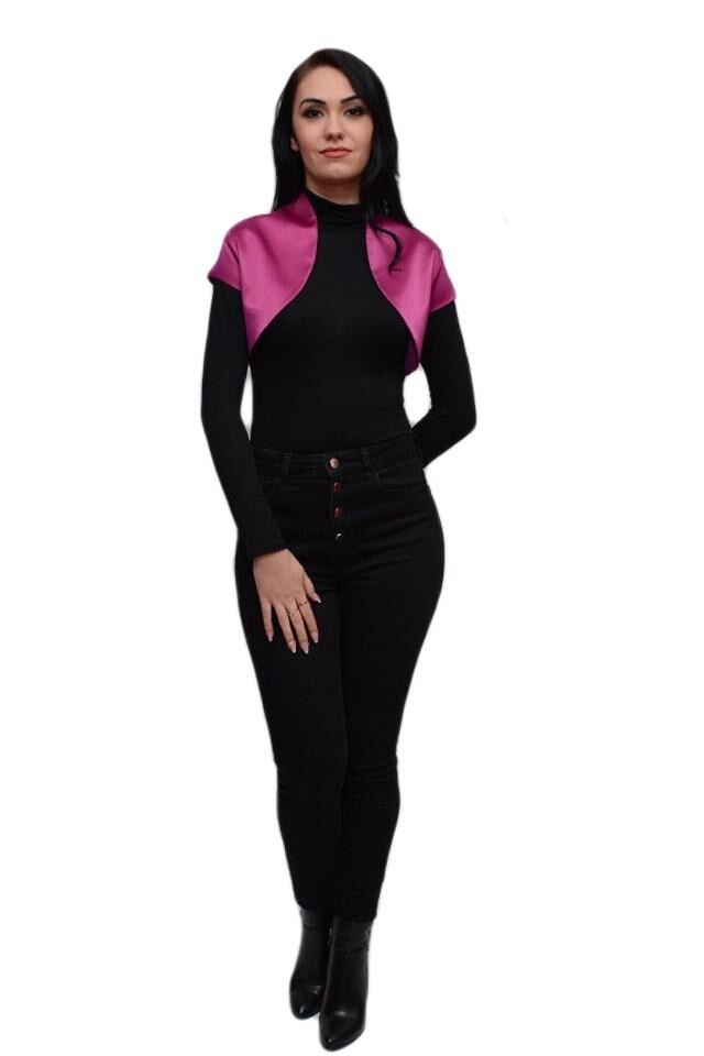 Bolero elegant din saten lucios, D&J Exclusive, Roz