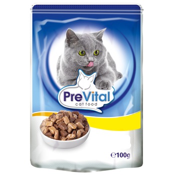 Hrana umeda Prevital Plic Cat 100g Premium Somon Hrana umeda Prevital Plic Cat 100g Premium Somon