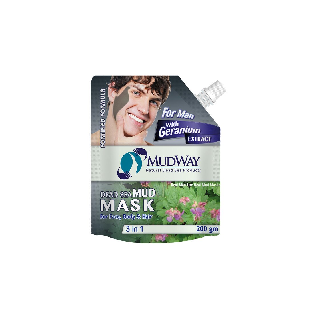 Masca cu namol si extract de geraniu (pentru barbati) Beauty Secrets 200 gm
