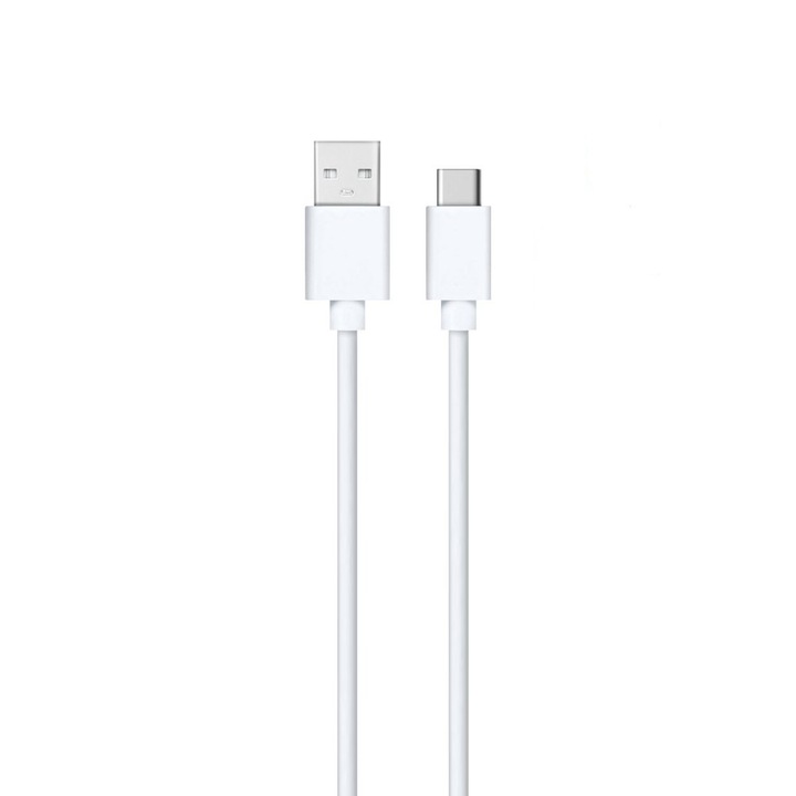 Кабел за данни usb Type C, Detech, 1m, usb 2.0 мъжки към usb тип C, бял