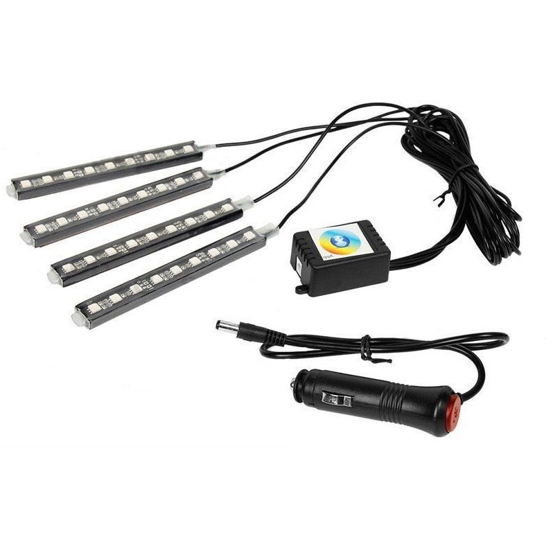 Kit interior LED SMD RGB 32cm si aplicatie telefon