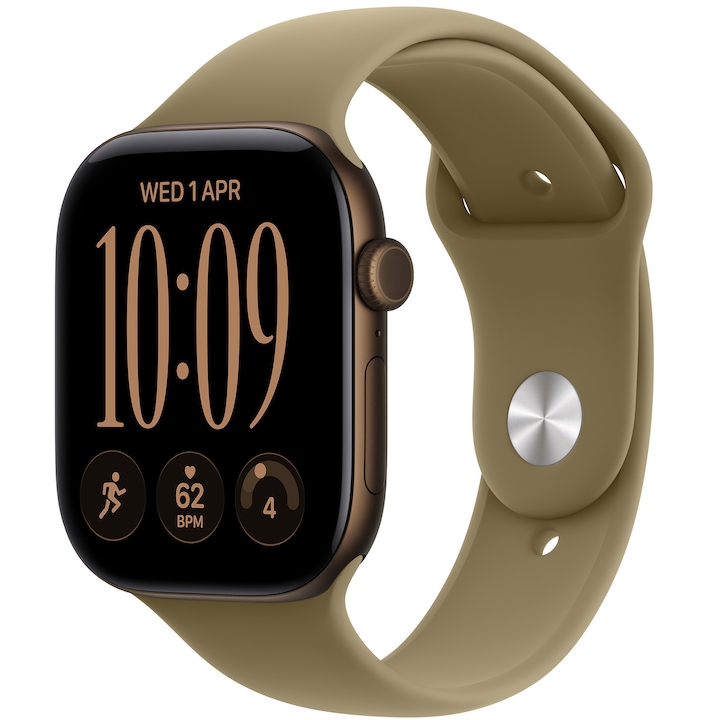 Apple Watch Series 12 GPS + Cellular, Carcasa Black Aluminium 46mm, Black Sport Band - S/M