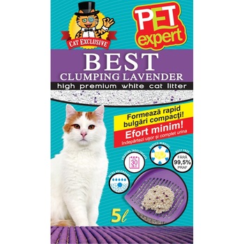 Nisip litiera pisici, Pet Expert, Clumping, Lavanda, Bentonita, 5 L Nisip litiera pisici, Pet Expert, Clumping, Lavanda, Bentonita, 5 L
