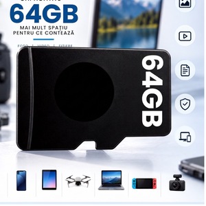 Card de Memorie MicroSD Infiniteea™️, 64 GB, Clasa 10, Performanta de Varf, Solutie Suprema de Stocare pentru Camere Auto, Telefoane Inteligente, Aparate Foto, HUB-uri si Console Portabile, Fiabilitate Extrema, Negru