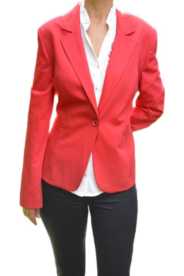 Sacou cu un singur nasture in fata, D&J Exclusive, Rosu