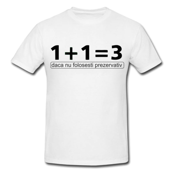 Tricou personalizat Foloseste prezervativul, alb, marimea M