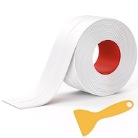 Banda Adeziva de Etansare si Izolare MONDESA®, 4 M X 35 MM, PVC Flexibil, Rezistenta la Apa si Uleiuri, Flexibila pana la 90 Grade, pentru Chiuveta, Cada, Dus si Blat Bucatarie, Design Modern, Alb