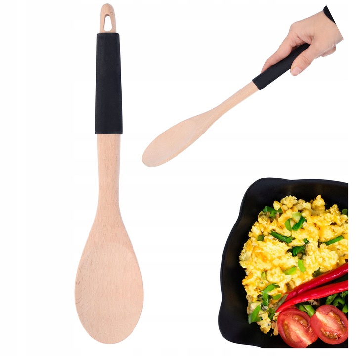 Lingura de Bucatarie din Lemn 32 cm - Pentru Amestecare, Servire, Portionare