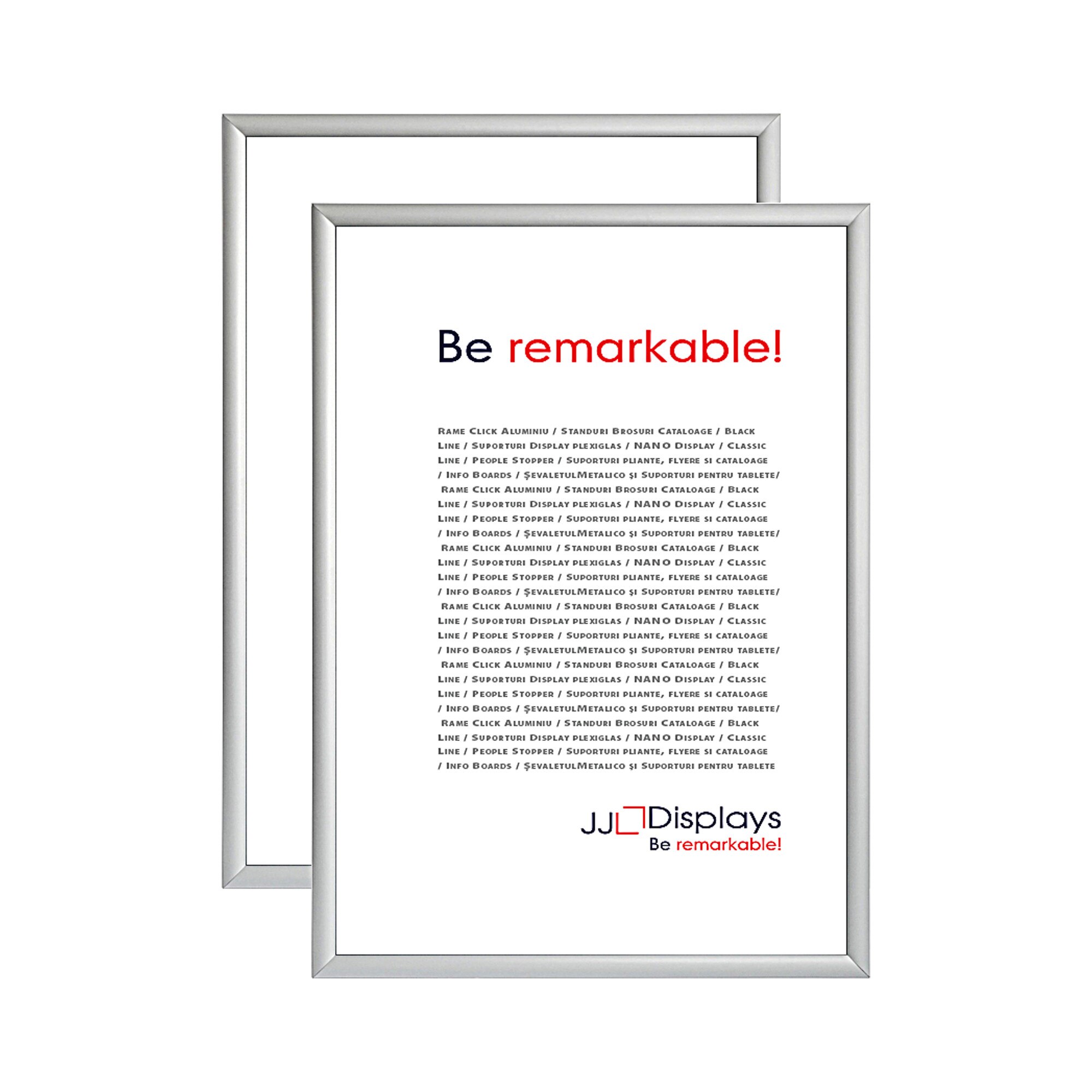 Rama click Premium format A4, din aluminiu, 2 buc/SET, pentru expunere postere, afise, reclame