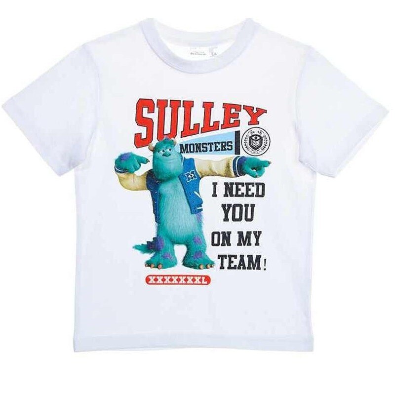 Tricou Universitatea Monstrilor alb, 4 ani, 104 cm