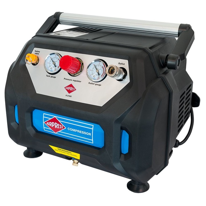 Безмаслен компресор Airpress, 1,5 HP / 1,1 kW, 215 L / min, Максимално налягане 8 бара
