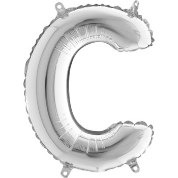 Balon folie litera C argintiu 35 cm Balon folie litera C argintiu 35 cm