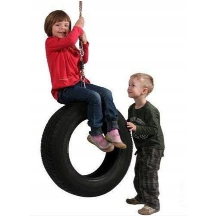 Въже за вертикална гума JUST FUN, здраво, регулируемо 1,35м, 100 кг, комплект с шайби и гайки