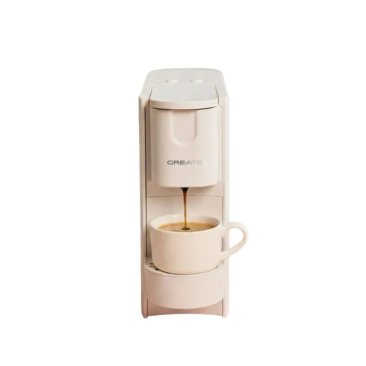 Espressor automat 3in1 CREATE, Thera Studio, 19 bar, 0.6 litri, compatibil cu capsule Nespresso, Dolce Gusto/ cafea macinata, 2 functii preparare, oprire automata, curatare usoara, compact, 1450 W, negru