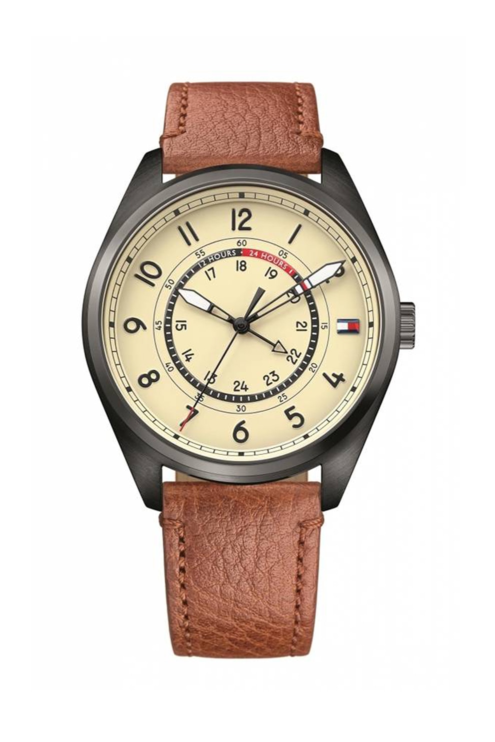 Tommy Hilfiger, Ceas cu o curea de piele, Maro caramel