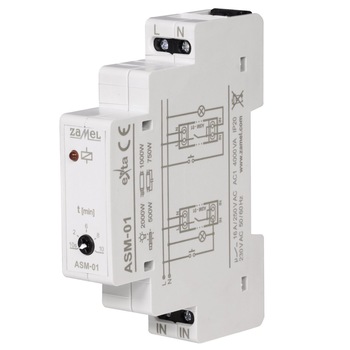 Releu control iluminare scara Zamel ASM-01, 250 V, 4000 VA, Alb Releu control iluminare scara Zamel ASM-01, 250 V, 4000 VA, Alb