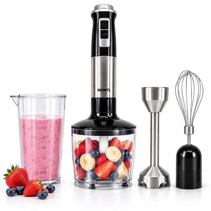 Mini blender electric, wireless, cu 6 lame din otel inoxidabil, portabil, putere 40 W, albastru