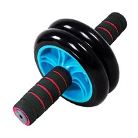 Roata dubla Fitness antiaderenta pentru abdomen, albastra, Urban Trends