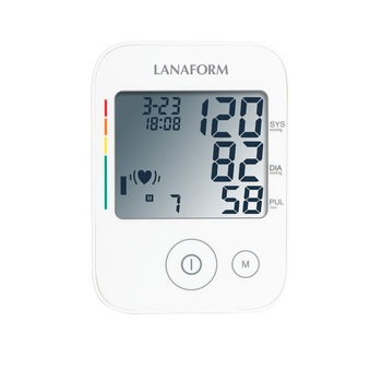 Tensiometru Lanaform masuratori precise pe brat, total automatizat cu ecran LCD, functie de monitorizare a tensiunii arteriale si a ritmului cardiac Tensiometru Lanaform masuratori precise pe brat, total automatizat cu ecran LCD, functie de monitorizare a tensiunii arteriale si a ritmului cardiac
