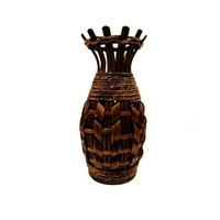 Vaza decorativa din bambus KOJO, realizata manual, H 30 cm