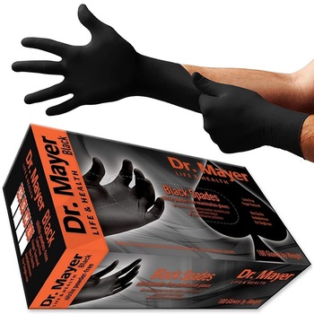 Manusi nitril negre super rezistente fara pudra XL Black SPADES DR. MAYER Cutie 100 bucati XL manusi de unica folosinta Manusi nitril negre super rezistente fara pudra XL Black SPADES DR. MAYER Cutie 100 bucati XL manusi de unica folosinta
