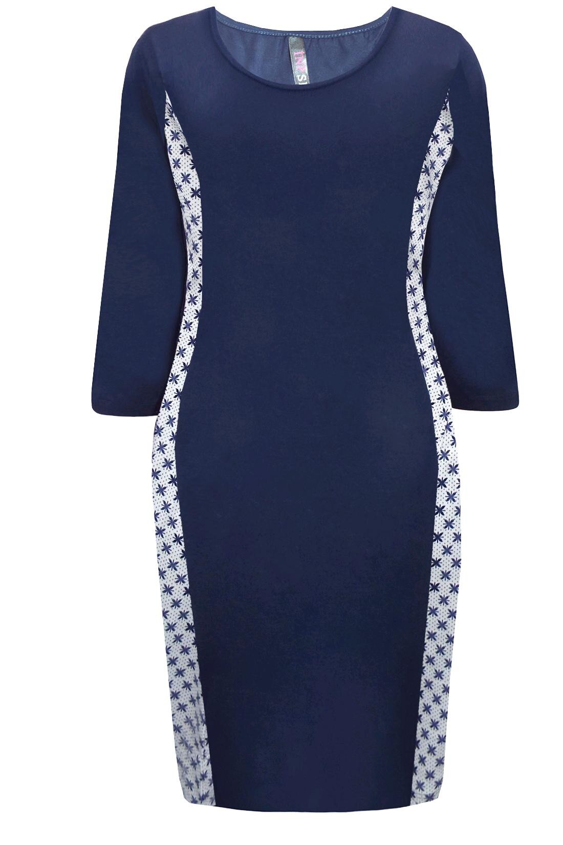 Rochie Mirela, Albastru/Alb