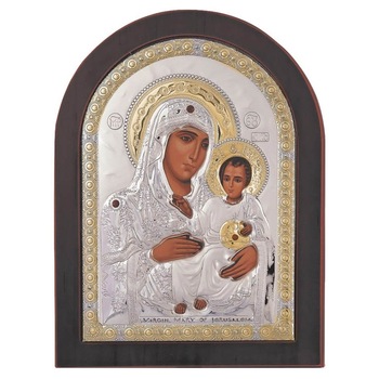 Icoana argintata Maica Domnului de la Ierusalim 7.5x9.5 cm Icoana argintata Maica Domnului de la Ierusalim 7.5x9.5 cm