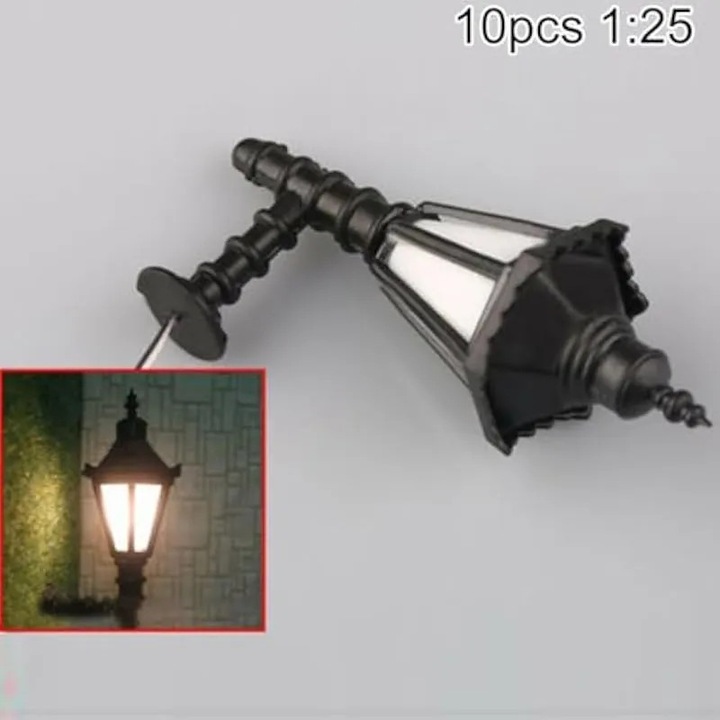 LED стенни осветителни тела, комплект, за влак и пейзаж, 3V, 10x1/25см, пластмаса