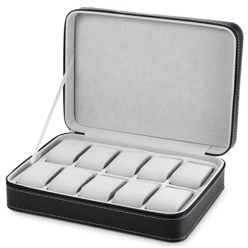 Geanta caseta depozitare si transport pentru 10 ceasuri, negru Geanta caseta depozitare si transport pentru 10 ceasuri, negru