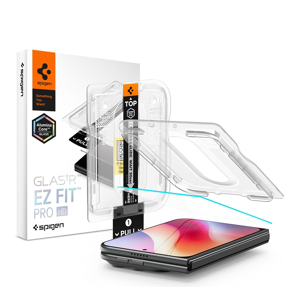 Folie pentru iPhone Duo - Spigen Glas.tR EZ FIT Pro HD (AGL12014) - Clear