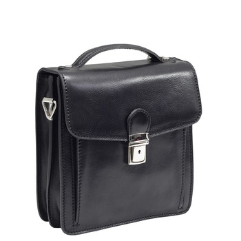 Borseta neagra pentru barbati, Suveran, din piele naturala vacchetta Borseta neagra pentru barbati, Suveran, din piele naturala vacchetta