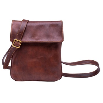 Geanta de umar maro pentru barbati, Suveran, din piele naturala vachetta, 4557A Geanta de umar maro pentru barbati, Suveran, din piele naturala vachetta, 4557A