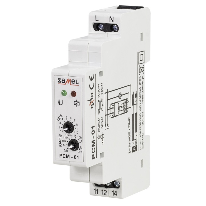 Монофункционално реле, Zamel PCM-01, 230V, Бяло